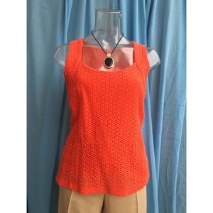 Orange Eyelet Banana Republic Fitted Top
